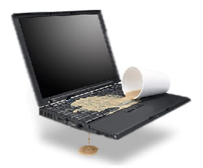 Que hacer cuando liquidos caen derrepente de nuesta laptop?
