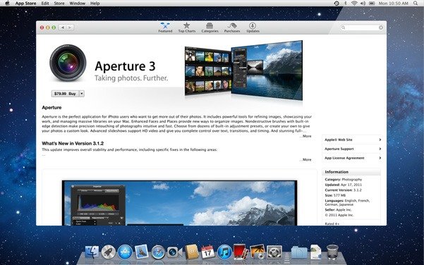 os x lion mac apple app store aperture