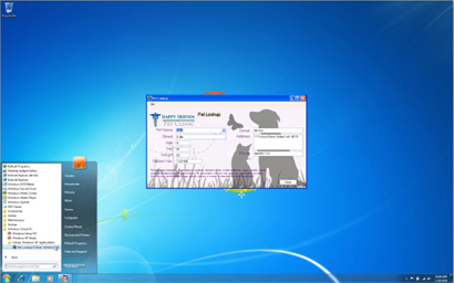 Un programa de Windows XP ejecutándose en Windows XP Mode